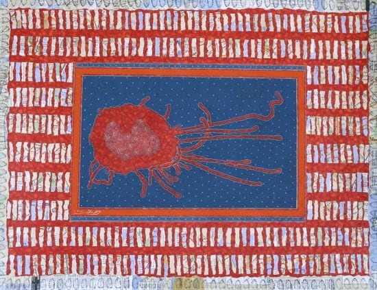 Talha Rathore THE HEART SETTLES IV 2007 Gouache and Block Print on Wasli 19.5 x 25 in. SOLD