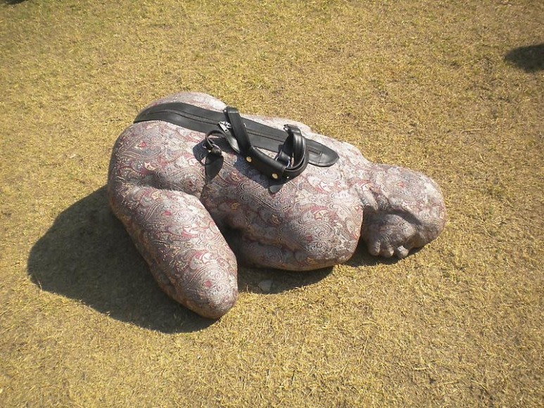 Nausheen Saeed BELONGING 2011 Fabric, steel, plastic and fiberglass 16 x 28 x 40 in.