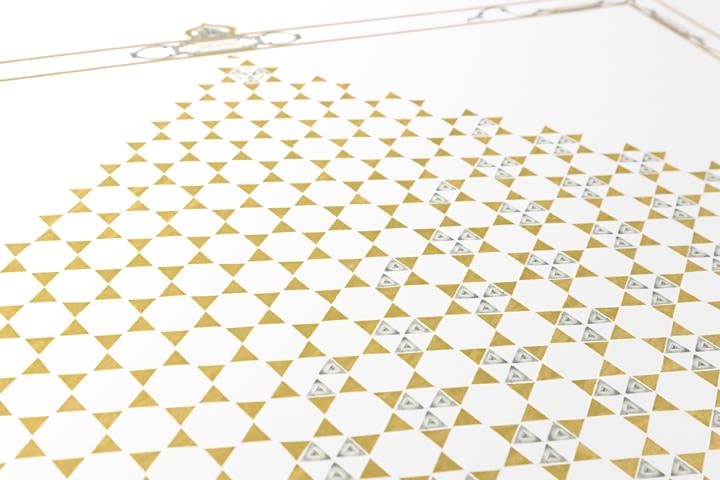 Abdullah M. I. Syed Illuminated Prisms Manuscript II: Page 3 - Recto/Verso (Detail) 2017 Hand-cut U.S. $1 banknotes collage and 24k gold on Illustration board 39.50 x 50 in
