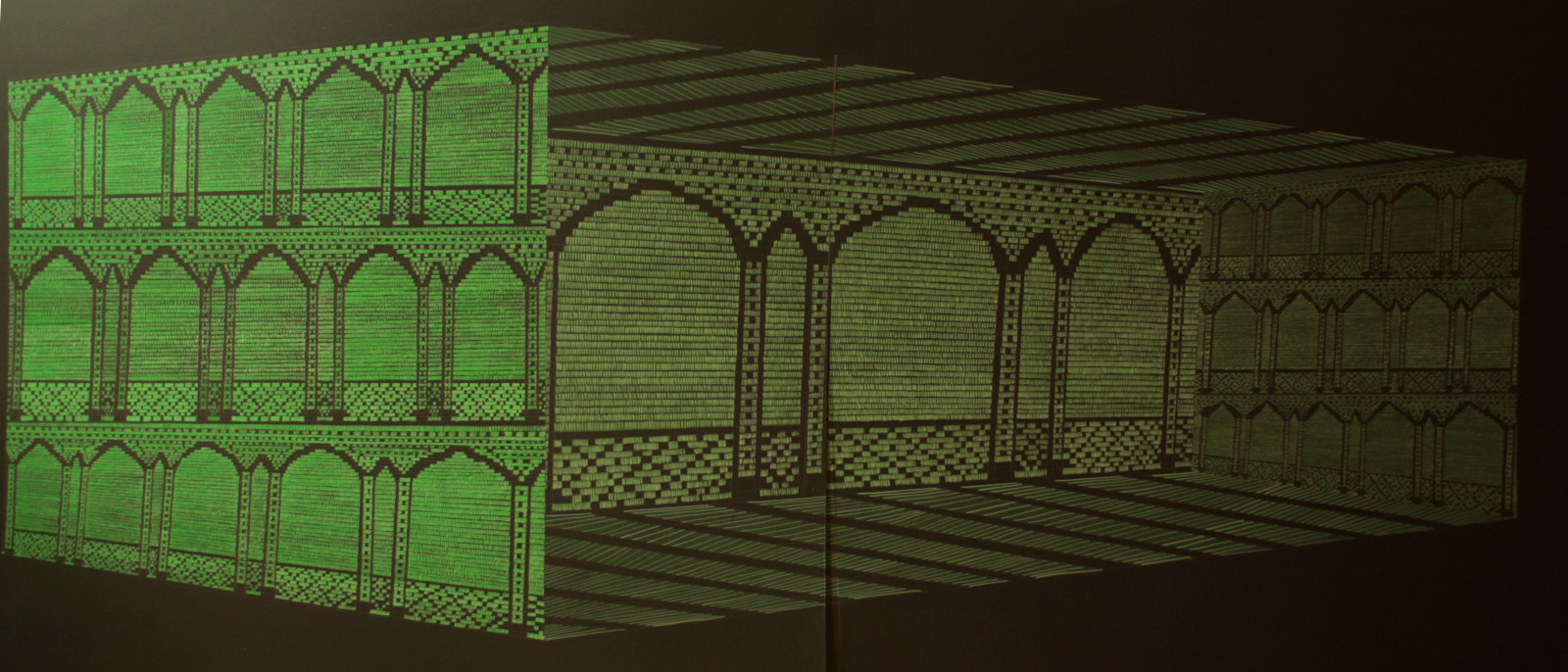 Untitled (Diptych) Gouache on wasli 28 x 38 in each