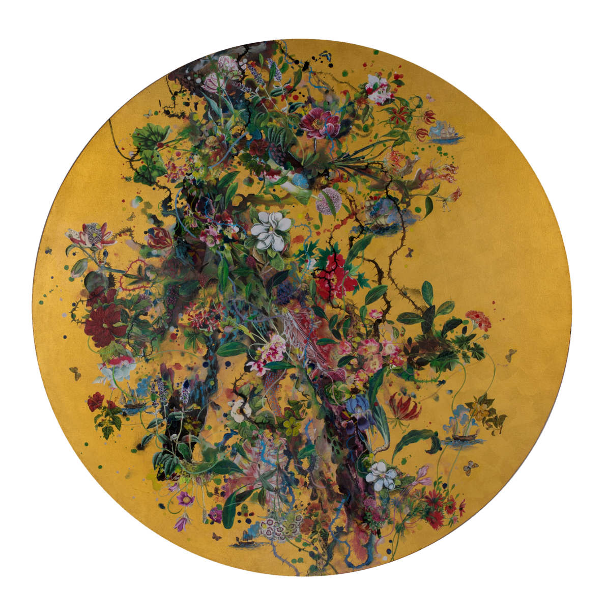 Priyantha Udagedara Painting 09, 2022 Mixed Media on Canvas 121 cm x 121 cm