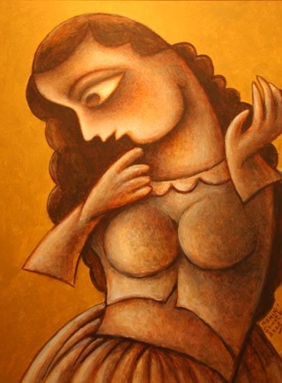 Sanat Kar MOHINI 2006 Tempera on canvasboard 23 x 17 in.