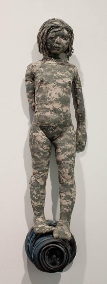 Ruby Chishti BLEMISHES OF TIME I 2009 Fabric, cotton, wood, pipe 56 x 12 x 13 in.