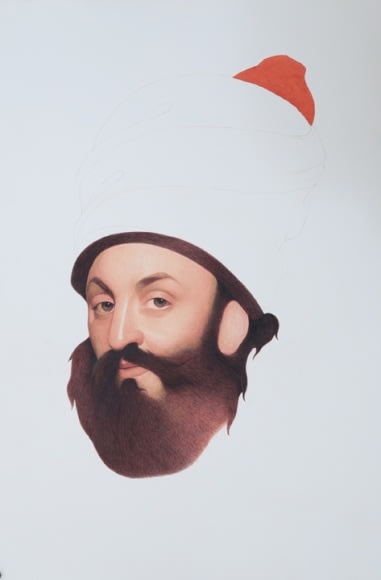 Irfan Hasan Mirza Abu'l Hassan, After Thomas Lawrence 2016 Opaque watercolor on paper 20 x 15 in.