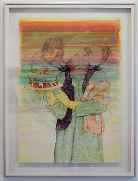 Faiza Butt UNTITLED (Cake) Mixed media on paper 33 x 23 in.