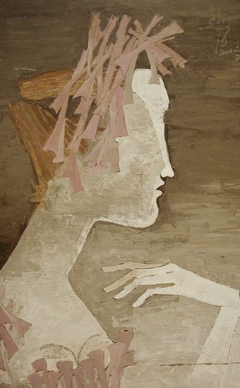 M.F. Husain MUSTAFA 1 1975 Oil on canvas 48 x 29 in.