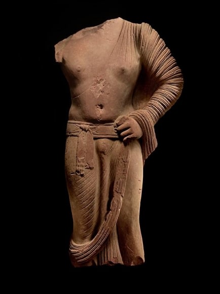 Standing Buddha Mathura, Kushan Dynasty c. 2nd Century Sikri sandstone Height: 53 in.