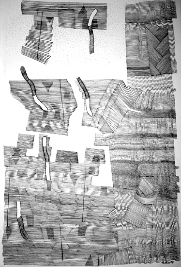 Partha Pratim Deb HIDDEN HOUSES 2004 Ink on paper 22 x 15 in.