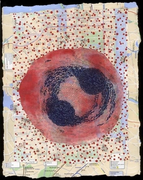 Talha Rathore POWER OF NOW II 2008 Gouache on wasali 14 x 11.25 in.