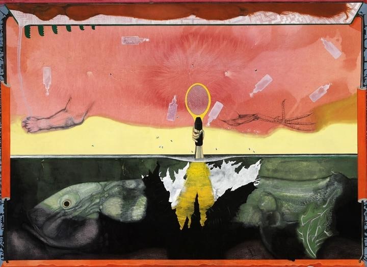 Anandajit Ray KEEPER 2009 Watercolor, gouache and dry pastel on paper 30 x 41 in.
