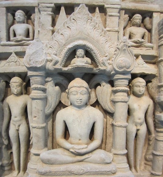 Door Lintel Depicting Jinas of the Digambara Sect Northern India, Rajasthan 11th Century Sandstone 24 x 62 in.