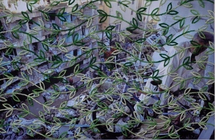 Fatima Munir UNTITLED 6 2015 Hand embroidery, ink jet on canvas 11 x 16 in.