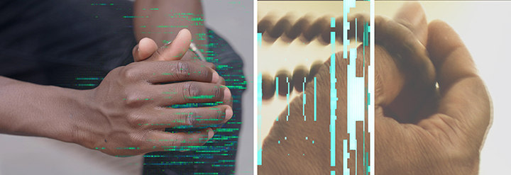 Saks Afridi, Hope, Doubt, Doubt, Hope (Diptych) , 2019, Lenticular prints, 24 x 36 in