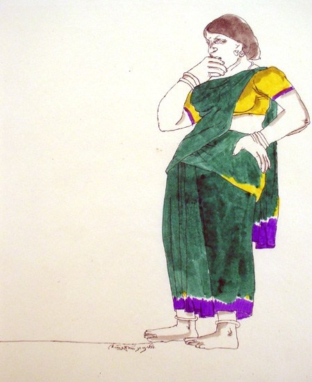 Laxma Goud WC DRAWING 6 Watercolor and ink on paper 11 x 9 in.
