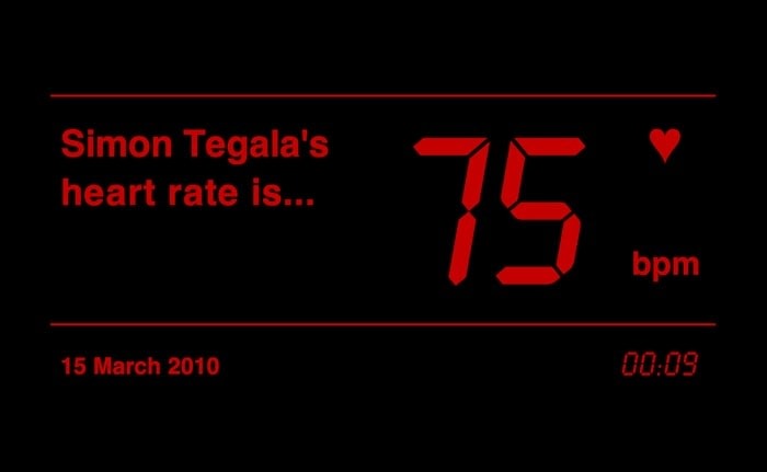 Simon Tegala ANABIOSIS: 15 March 2010 High-definition computer display Duration: 24 hours