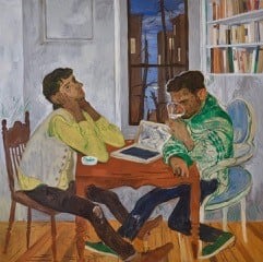 Salman Toor, East Village Iqbal Bano, 2018, Oil on panel, 24 x 24 in