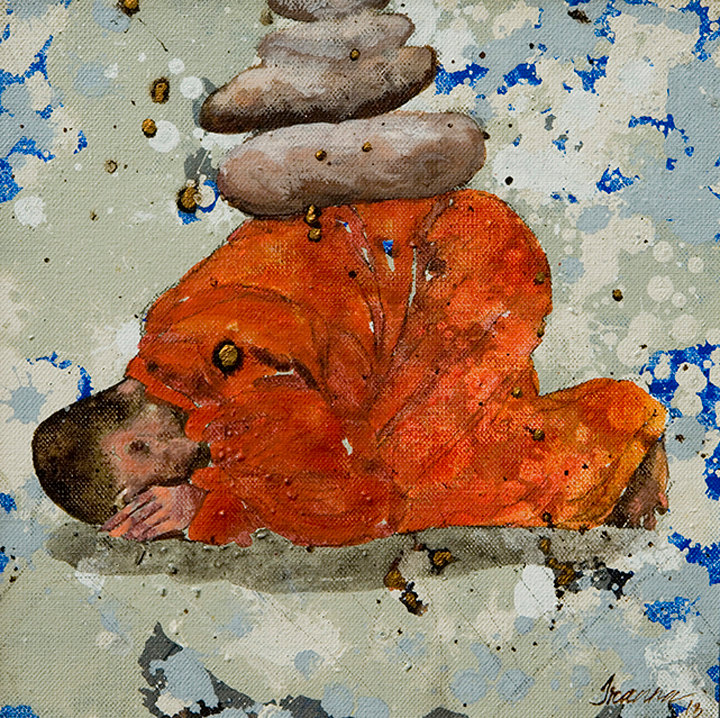 G. R. Iranna PRAY 4 2013 Acrylic on canvas 12 x 12 in.