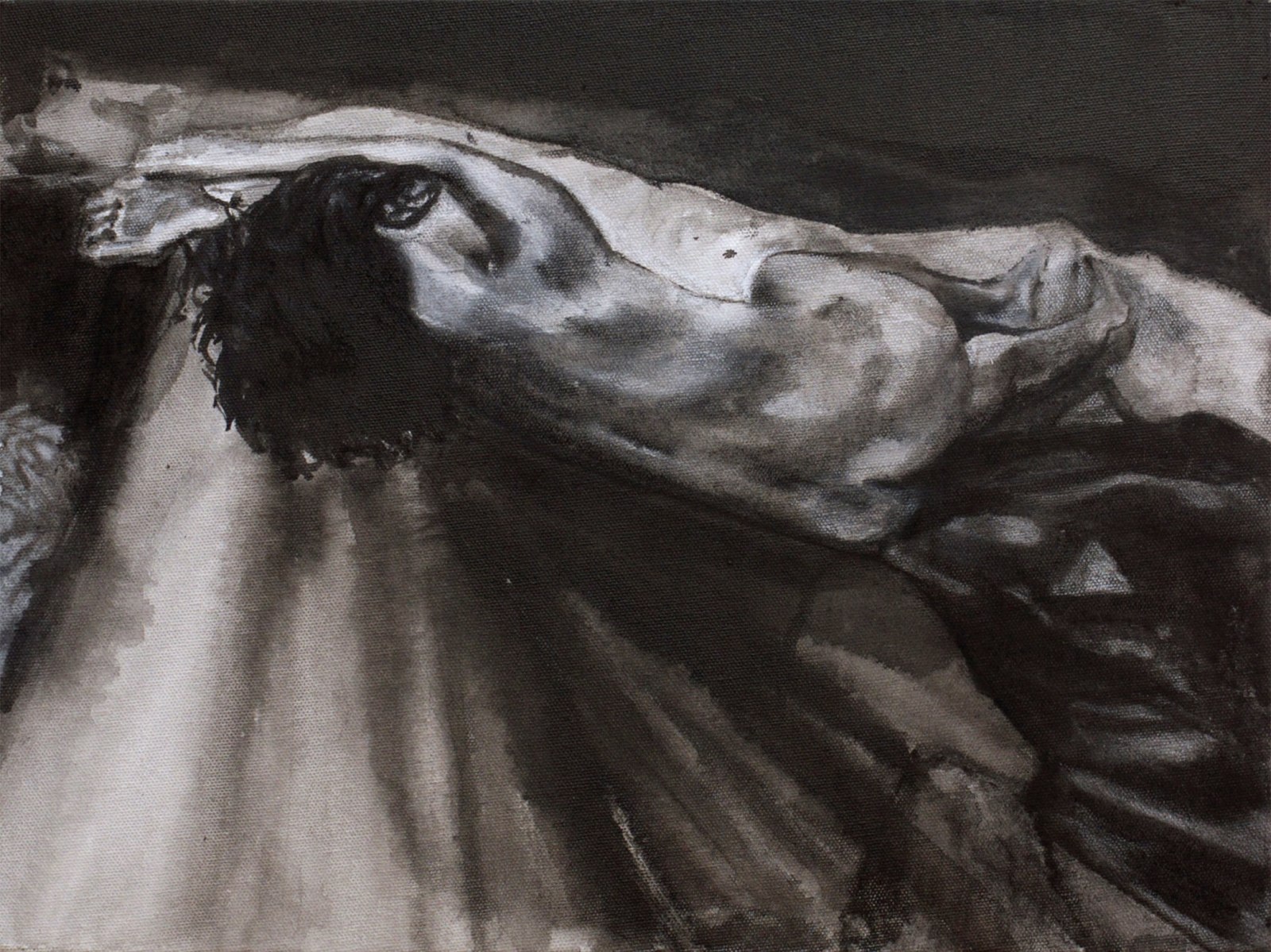 Sharmistha Ray NUDE 3 2013 Charcoal and ink on canvas 12 x 16 in.