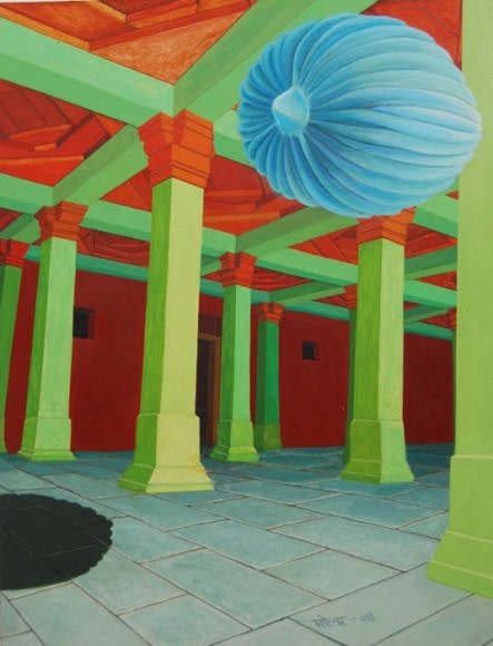 Mahendar Soni RAISEN REVISITED 2008 Acrylic on Paper 6.9 x 8.9 in. NFS