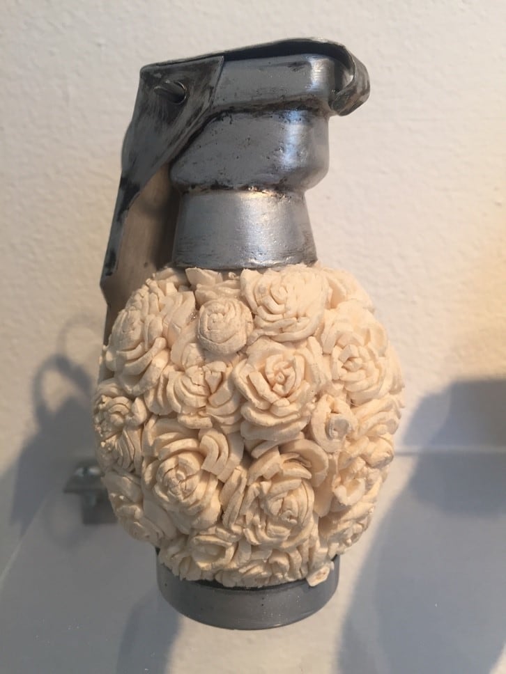 Promotesh Das Pulak, Grenade - 2, 2014, Shola flowers, metal and resin, 4.50 x 2.50 x 2.56 in