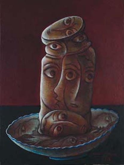 Sanat Kar SERIES IKEBANA 2 2003 Tempera on board 15 x 12 in.