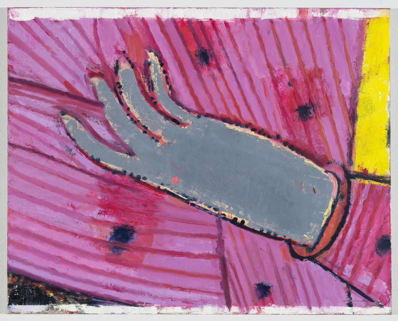 Sangram Majumdar slipping to, 2021 Oil on linen 24h x 30w in