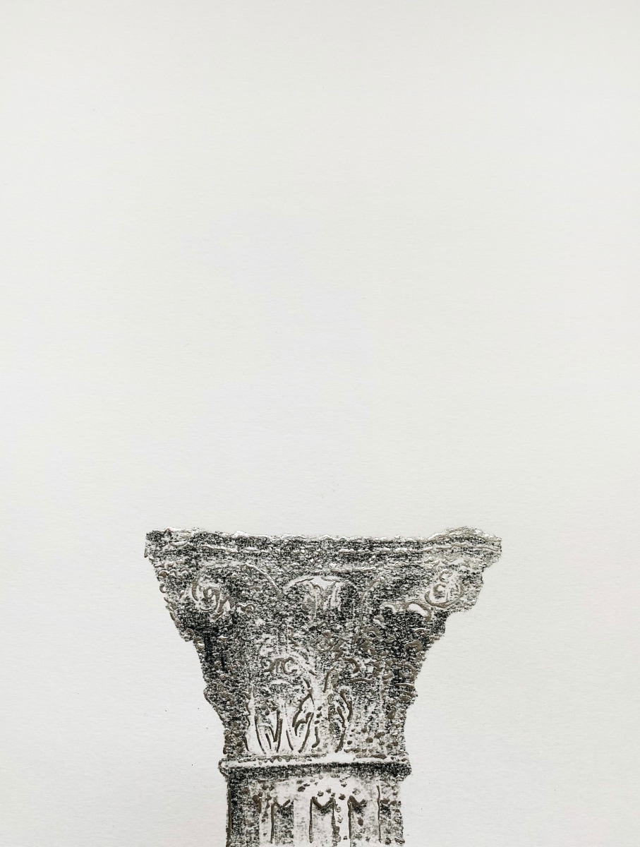 Najmun Nahar Keya Corinthian Dhaka (20) Charcoal, graphite, rabbit skin glue, silver, on Fabriano archival paper 11 x 14 2019