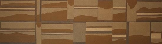 Yogesh Rawal UNTITLED 3 2007 Tissue paper, cellulose & synthetic resin on wood 22.5 x 84 in.