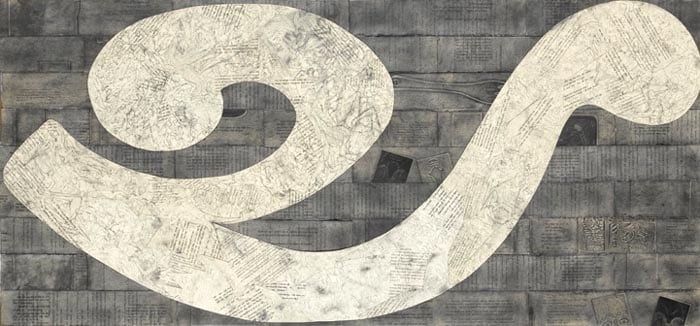 Debnath Basu RECLINING FIGURE 9 2007 Mixed media on paper 27 x 58 in. SOLD