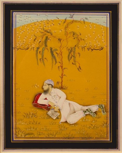 Imran Qureshi MODERATE ENLIGHTENMENT 2 Gouache on wasli 9 x 7 in.