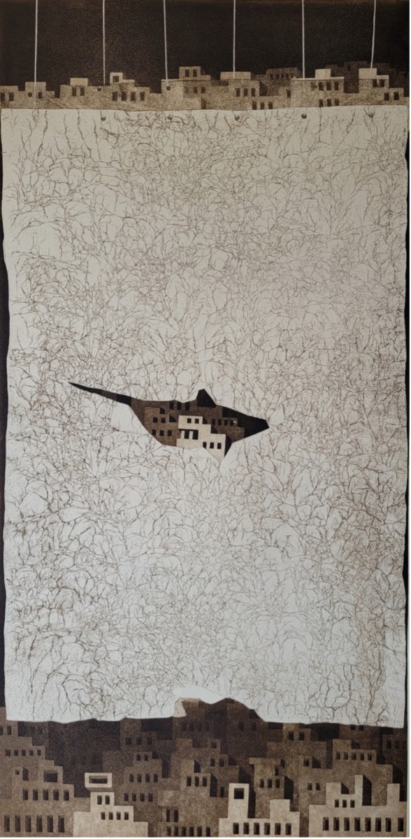 Gigi Scaria Maps and roots, 2022 Etching on Somerset paper 38h x 20w in 1 of 20