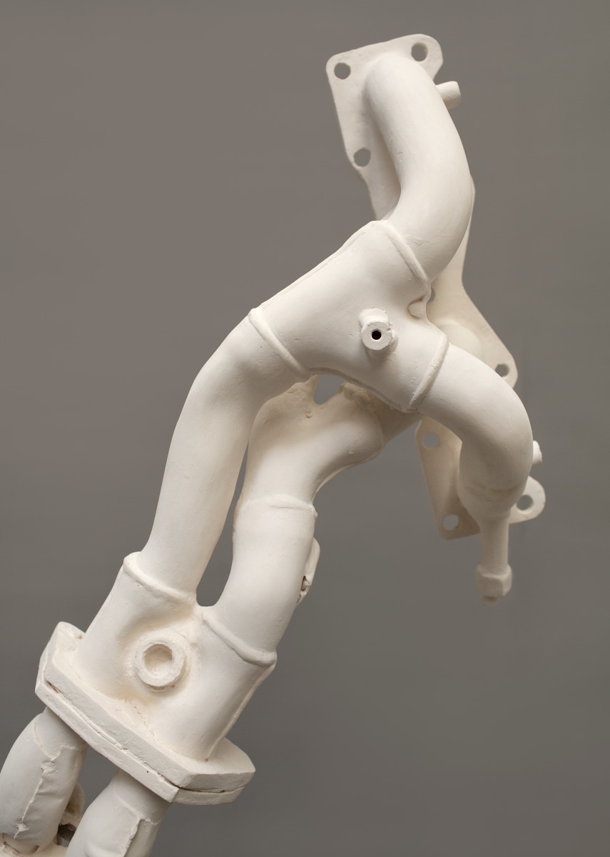 Katja Larsson Pneuma I (Detail) Jesmonite, milk paint, mild steel 47.24 x 25.59 x 24.41 in