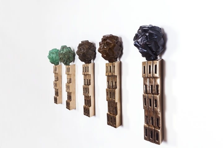 Gigi Scaria Philosopher's Stone (View 2) 2017 Bronze 12 x 4.5 x 3.5 in. (x5)