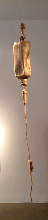 Debanjan Roy, Untitled (IV Drip), 2013, Carved wood, 64 x 7 x 5 in