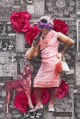 Mohsin Shafi, I Will Survive, 2018 Hand-cut mixed media collage, 6 x 4 in