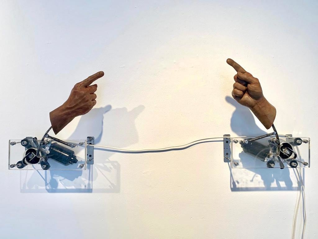 Promotesh Das Pulak Untitled (Not my fault), 2019 Kinetic Sculpture 14 x 39 in