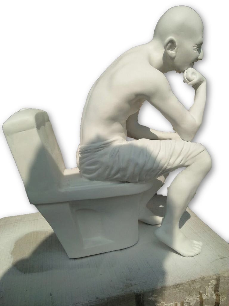 Debanjan Roy, The Thinker, 2018, Fiberglass and paint, 12 x 6 x 8 in