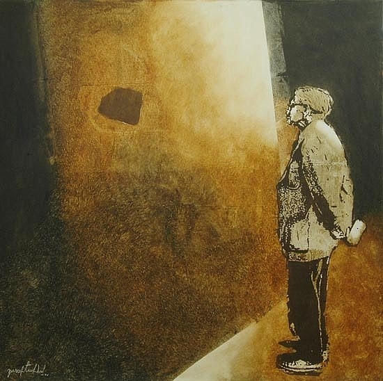 Yusuf Arakkal THE STREET - IV Acrylic and oil on canvas 48 x 48 in. NFS