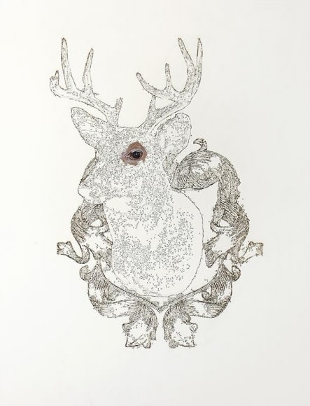 Muhammad Zeeshan SPECIAL 'SIRI' SERIES 12 2011 Gouache and laser score on wasli 26 x 20 in