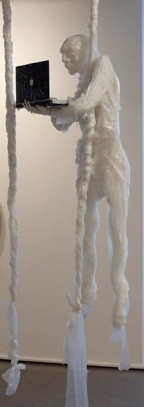 Khalil Chishtee LIFE GOES ON I 2009 Plastic rubbish bags, plastic sheeting 100 x 24 x 15 in.