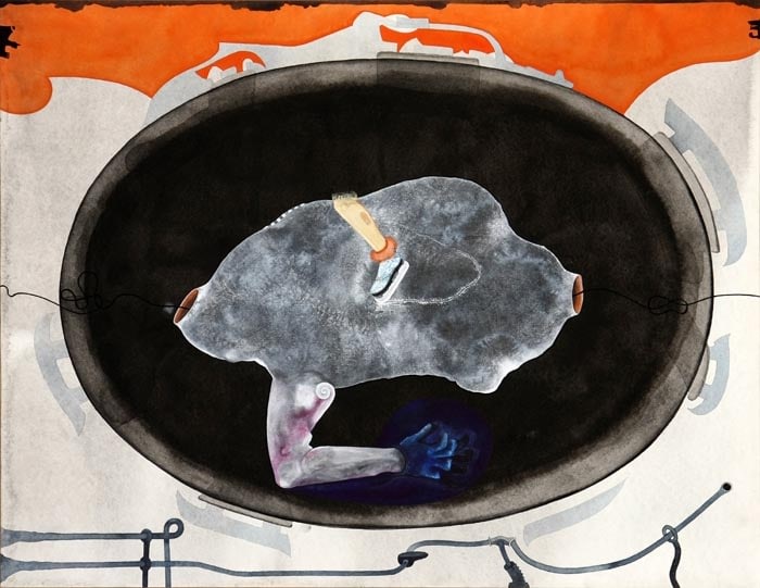 Anandajit Ray TOTEM PROPOSAL (A) 2008 Watercolor and gouache on paper 19.5 x 25.5 in