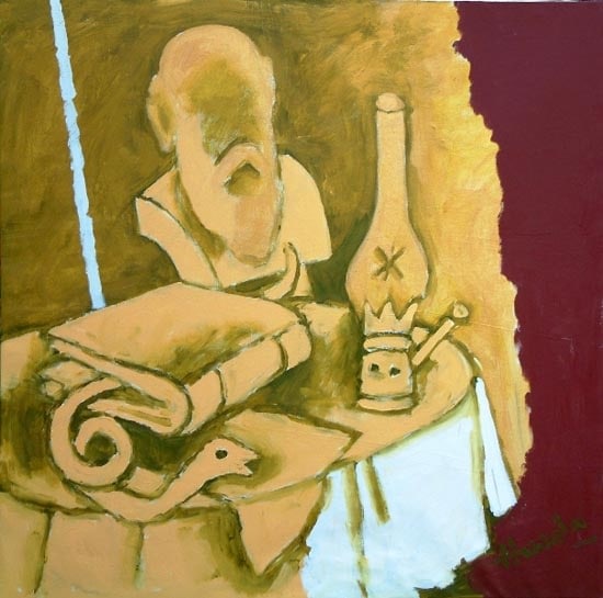 M. F. Husain Let History Cut Across Me 1999 Acrylic on canvas 36 x 36 in.