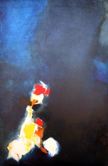 S.H. Raza LIEU SOLITAIRE .Oil on canvas 36.5 x 23 in