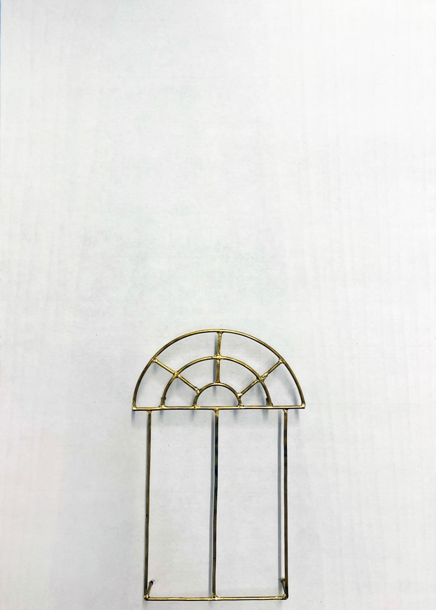 Najmun Nahar Keya Yume-no-sen (18) Gas welded brass and gold leaf on Japanese paper, wood, archival glue 12 x 9.4 in. 2019