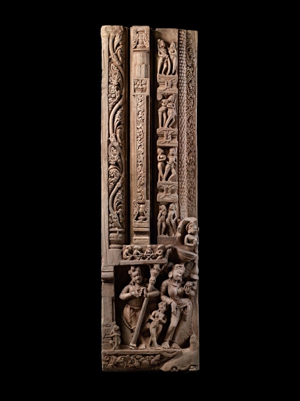 Door Jamb Pratihara Empire, Uttar Pradash Sandstone 12th Century Height: 67.5 in.