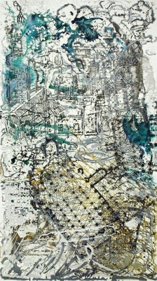 Jayashree Chakravarty UNTITLED 2 (CONSTRUCTING THE PRESENT) 2009 Acrylic and oil on canvas 120 x 69.2 in. NFS