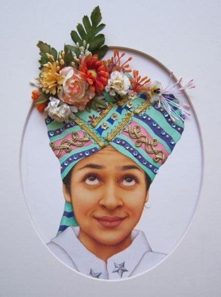 Sara Khan SIR-TAJ (THE HEADDRESS) 2011 Gouache, watercolor and mixed media on wasli 8.5 x 6.5 in.