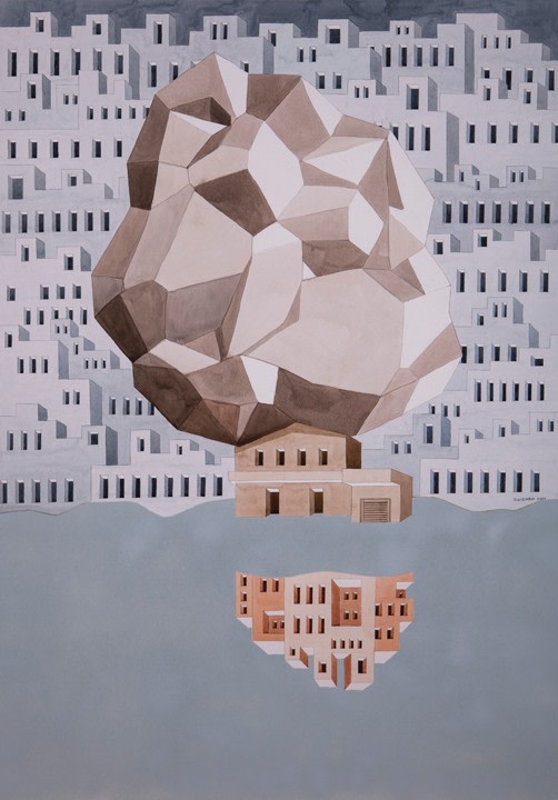 Gigi Scaria Meteor, 2017 Watercolor on paper 40.50 x 28.50 in