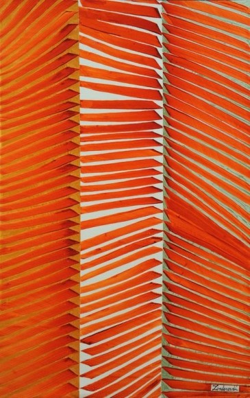 Charles-Hossein ZENDEROUDI TSUKI-YOMI 2014 Metallic pigments and acrylic on canvas 83 x 52 in.