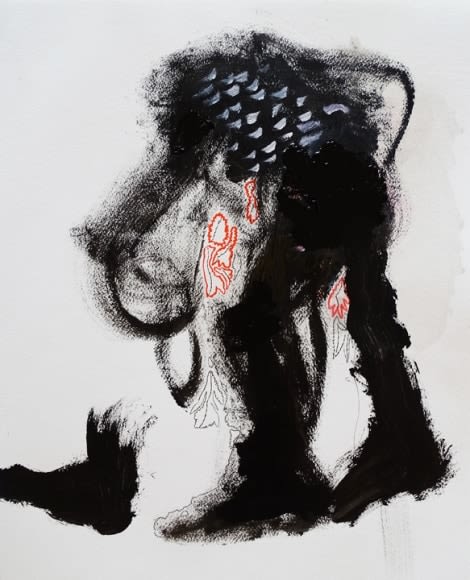 Jagath Weerasinghe Untitled II 2016 Acrylic on paper 20 x 16 in.